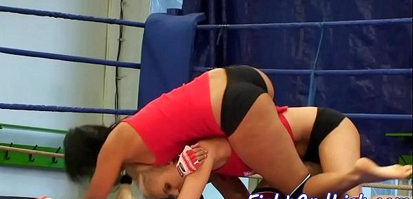  Wrestling teens passionately pussylicking